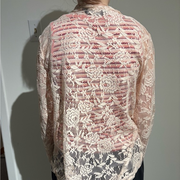 Dorothy Perkins Cream Lace Open-Front Cardigan - Picture 3 of 5